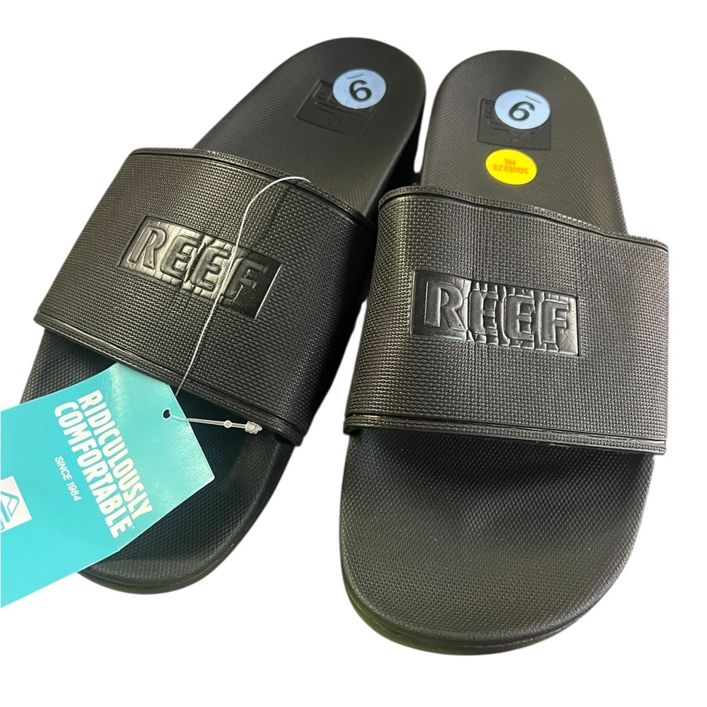 Reef 9 men’s black cushion spring slides